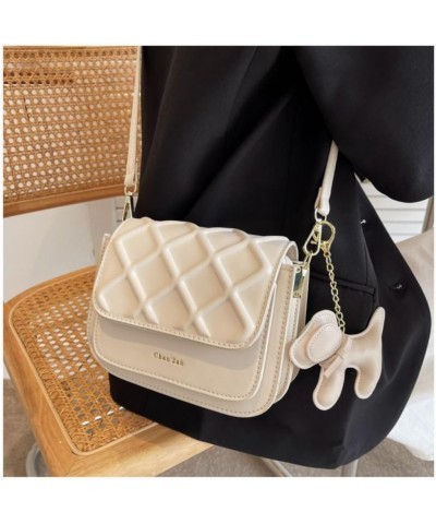 Stylish Solid Color Crossbody Bag - Lightweight and Durable Underarm Bag for Women White Without Pendant $17.66 Crossbody Bags