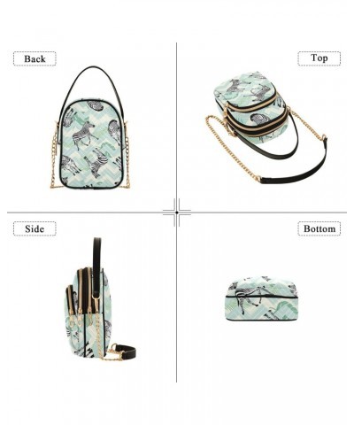 Zebra Leaves Crossbody Bags for Women Cross Body Purse Shoulder Handbag Purse with Chain Strap for Gifts $15.07 Crossbody Bags