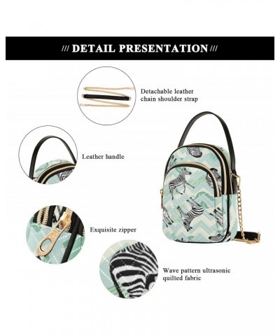 Zebra Leaves Crossbody Bags for Women Cross Body Purse Shoulder Handbag Purse with Chain Strap for Gifts $15.07 Crossbody Bags