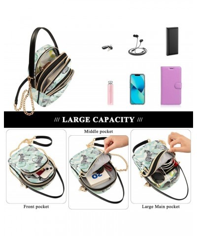 Zebra Leaves Crossbody Bags for Women Cross Body Purse Shoulder Handbag Purse with Chain Strap for Gifts $15.07 Crossbody Bags