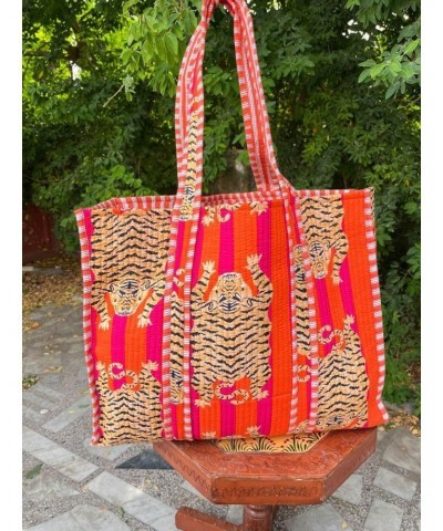 Gypsy Studio, Vintage Cotton Kantha Stitch Handmade Top Handled Bag, Tote Bag, Beach Bag, Market Bag $17.84 Totes