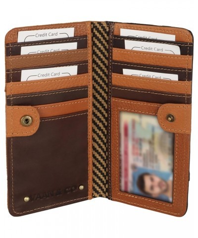 Bifold Wallet RFID Protection, Upcycled Genuine Leather (Stripe) Horse $15.73 Wallets