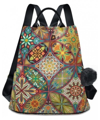 Fashion Backpack Purse for Women, Ethnic Floral Mandala Backpack Shoulder Bag for Women $17.64 Backpacks