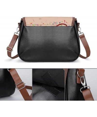 Printed Crossbody Bags Women City Leather Shoulder Bag Satchel Hobo Bags Trendy Green Characters Rose Color7 $24.00 Hobo Bags