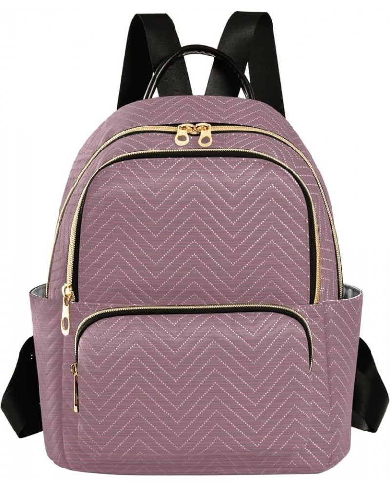 Women Backpack Horizontal Lines Purple Anti-Theft Travel Backpack with Luggage Belt Lightweight Handbag Lady Purse Roomy Doub...