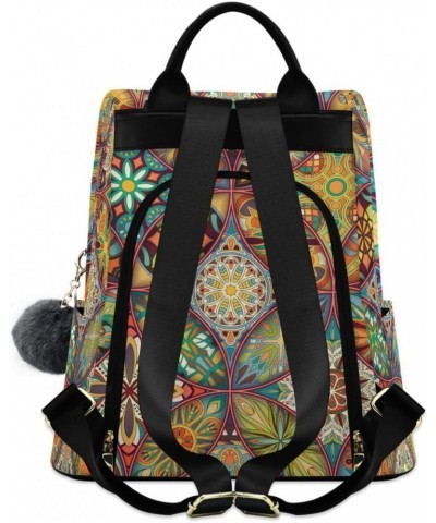 Fashion Backpack Purse for Women, Ethnic Floral Mandala Backpack Shoulder Bag for Women $17.64 Backpacks