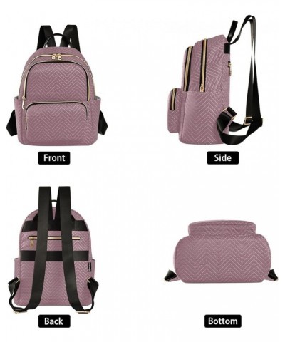 Women Backpack Horizontal Lines Purple Anti-Theft Travel Backpack with Luggage Belt Lightweight Handbag Lady Purse Roomy Doub...