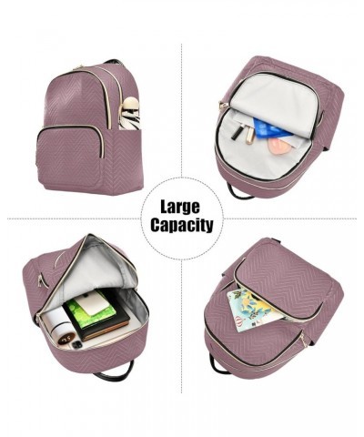 Women Backpack Horizontal Lines Purple Anti-Theft Travel Backpack with Luggage Belt Lightweight Handbag Lady Purse Roomy Doub...