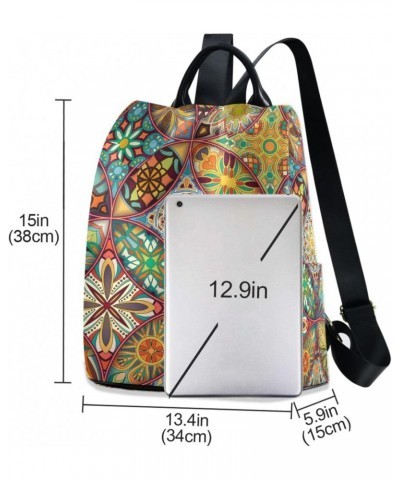 Fashion Backpack Purse for Women, Ethnic Floral Mandala Backpack Shoulder Bag for Women $17.64 Backpacks