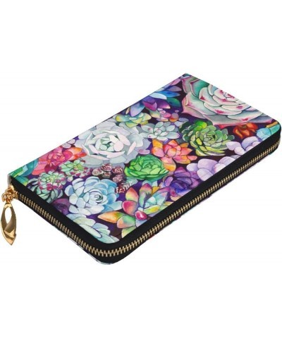 Colorful Jellyfish Print Genuine Leather Women'S,Men'S Wallets,Multi-Functionclutch Purse,Zip Around Large Travel ​mobile Pho...