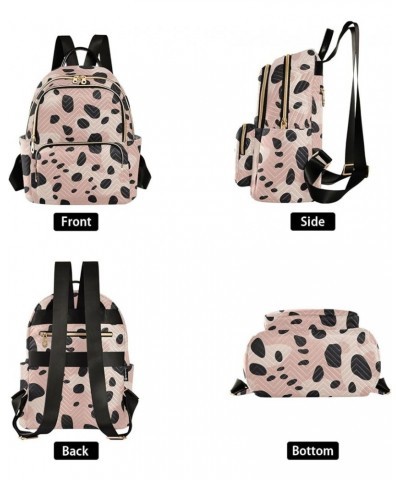 Pink Leopard Print Pattern Backpack for Women Fashion Shoulder Bags Small Casual Daypack Travel Bag S 202a3477 S(10.23"x5.11"...