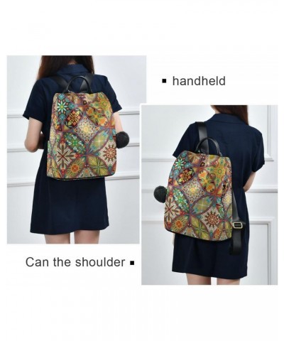 Fashion Backpack Purse for Women, Ethnic Floral Mandala Backpack Shoulder Bag for Women $17.64 Backpacks