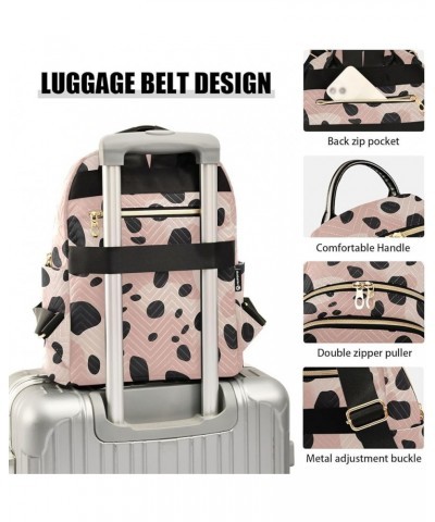 Pink Leopard Print Pattern Backpack for Women Fashion Shoulder Bags Small Casual Daypack Travel Bag S 202a3477 S(10.23"x5.11"...