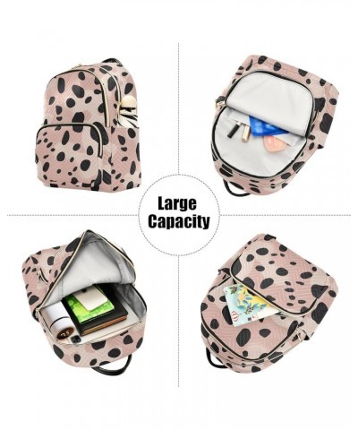 Pink Leopard Print Pattern Backpack for Women Fashion Shoulder Bags Small Casual Daypack Travel Bag S 202a3477 S(10.23"x5.11"...