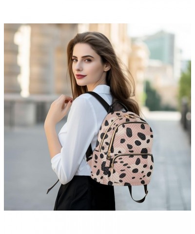 Pink Leopard Print Pattern Backpack for Women Fashion Shoulder Bags Small Casual Daypack Travel Bag S 202a3477 S(10.23"x5.11"...