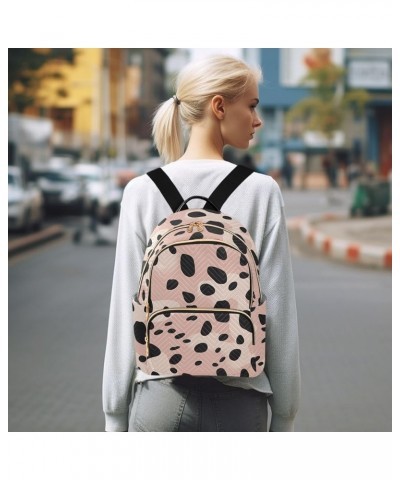 Pink Leopard Print Pattern Backpack for Women Fashion Shoulder Bags Small Casual Daypack Travel Bag S 202a3477 S(10.23"x5.11"...