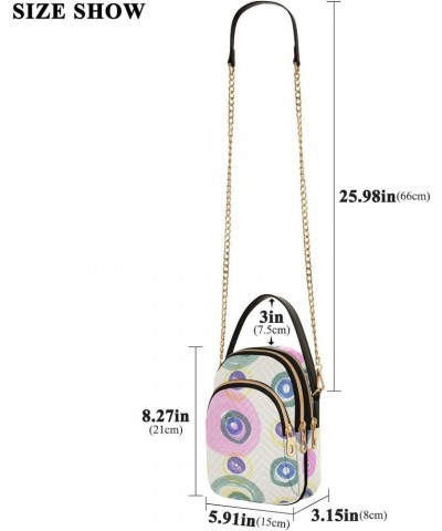 Green and Pink Circles Dots Womens Sling Backpack Crossbody Chain Shoulder Bags Waist Packs Multipurpose Handbags for Travel ...