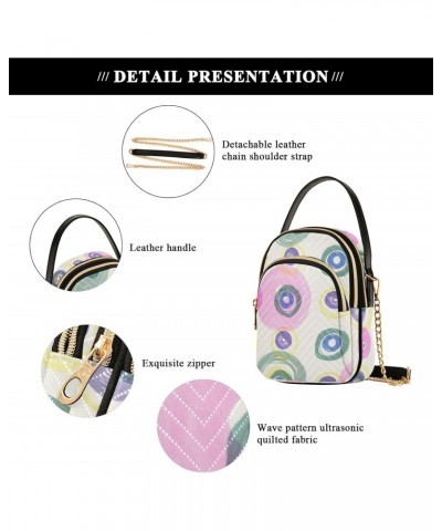 Green and Pink Circles Dots Womens Sling Backpack Crossbody Chain Shoulder Bags Waist Packs Multipurpose Handbags for Travel ...