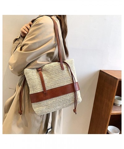 Fashion Handbags Women Woven Straw Bag Summer Beach Tote Purse A--beige $15.92 Totes