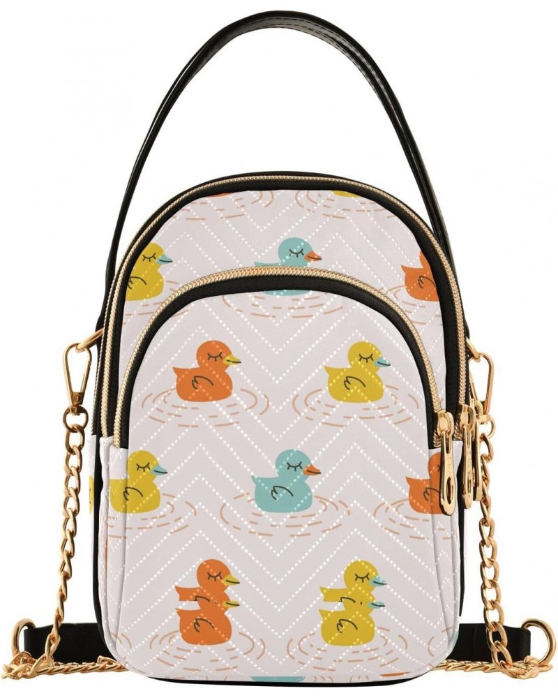 Ducks Colored Crossbody Bags for Women Quilted Shoulder Bag Handbag with Chain Strap Trendy Cross Body Cell Phone Crossbody P...