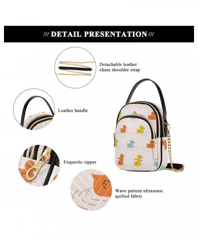 Ducks Colored Crossbody Bags for Women Quilted Shoulder Bag Handbag with Chain Strap Trendy Cross Body Cell Phone Crossbody P...