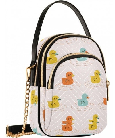 Ducks Colored Crossbody Bags for Women Quilted Shoulder Bag Handbag with Chain Strap Trendy Cross Body Cell Phone Crossbody P...