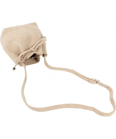 Women Faux Suede Winter Shoulder Crossbody Bag Barrel Shape Drawstring Satchel Purse 8.2 * 3.9 * 6.7 A-beige $15.50 Satchels