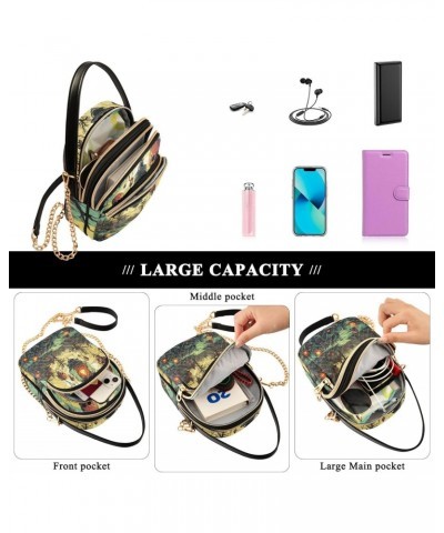 Women's Crossbody Handbags Clutch Phone Purse Zombies Design Stylish Shoulder Bag with Detachable Chain Strap $11.96 Shoulder...