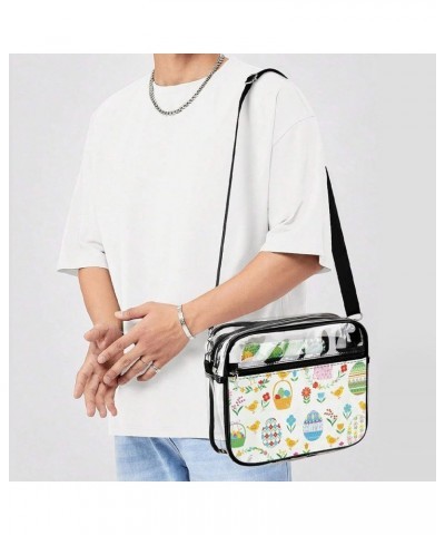 Men's Casual Shoulder Handbag Fashion Leather Bag Clear Crossbody Bag Color1002 $14.03 Totes