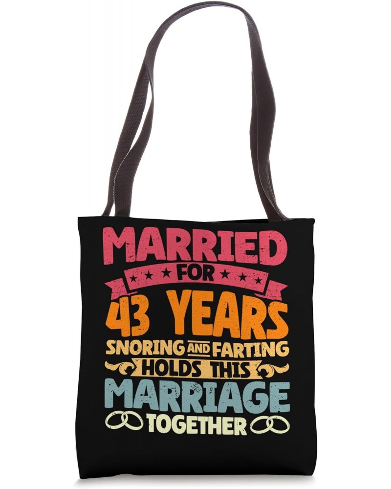 43rd Wedding Anniversary Husband Wife Funny Snoring Farting Tote Bag $13.00 Totes