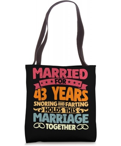 43rd Wedding Anniversary Husband Wife Funny Snoring Farting Tote Bag $13.00 Totes