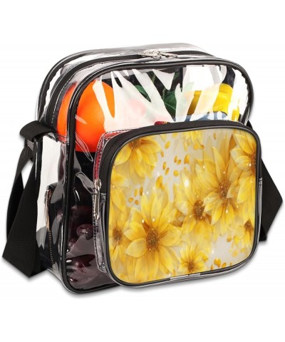 White Pigments Stadium-Approved Clear Crossbody Bag Yellow Flower $13.43 Crossbody Bags