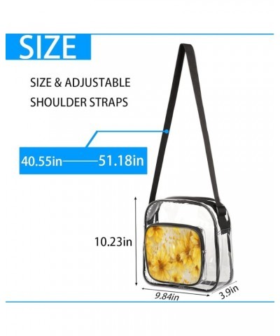 White Pigments Stadium-Approved Clear Crossbody Bag Yellow Flower $13.43 Crossbody Bags