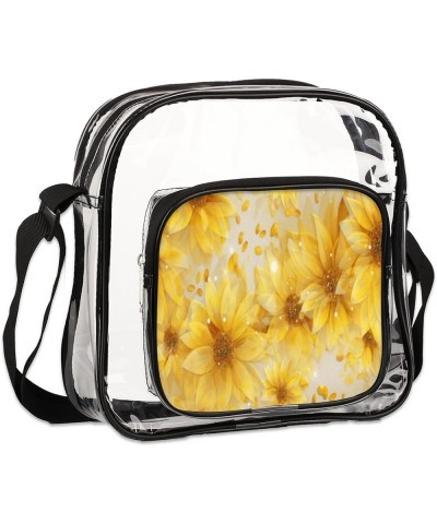 White Pigments Stadium-Approved Clear Crossbody Bag Yellow Flower $13.43 Crossbody Bags