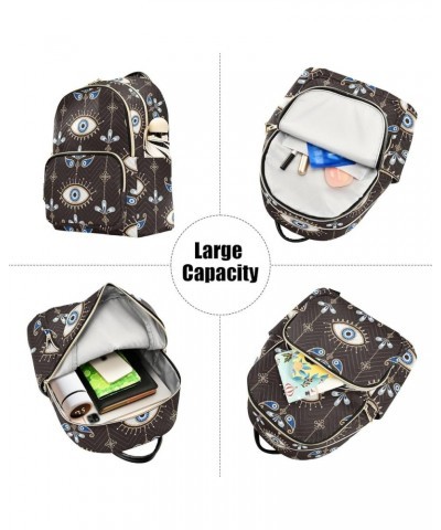 Backpack for Women Evil Eyes Chain Lightweight Small Casual Daily Quilted Travel Backpack 11.4×6.1×14.1 in Small $16.80 Backp...