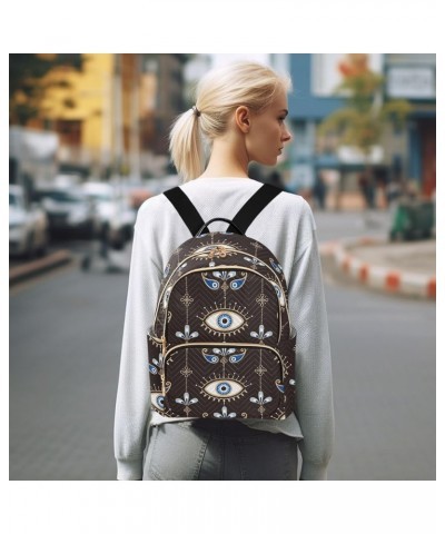 Backpack for Women Evil Eyes Chain Lightweight Small Casual Daily Quilted Travel Backpack 11.4×6.1×14.1 in Small $16.80 Backp...