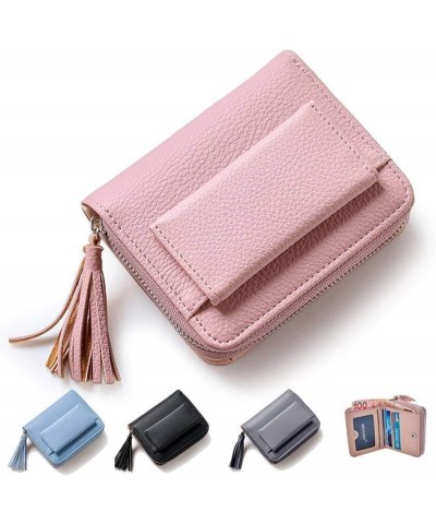 Cute Short Women's Wallet PU Leather Purse Tassels Billfold Card Holder Zipper Coin Purse Notecase Flip-open Clutch Bag Grey ...