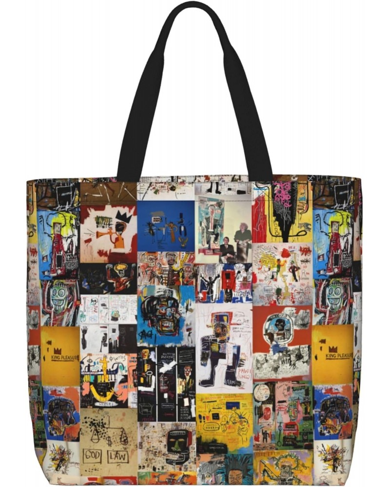 Jean Shirt Michel Artist Basquiat Women Tote Bag Large Capacity Shoulder Bags Casual Handbags Shopping Work Bag Grocery Bag $...