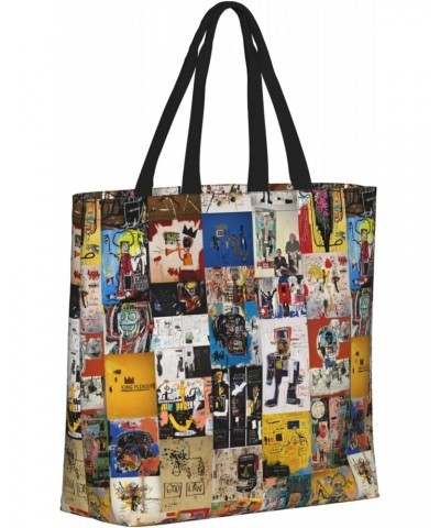 Jean Shirt Michel Artist Basquiat Women Tote Bag Large Capacity Shoulder Bags Casual Handbags Shopping Work Bag Grocery Bag $...