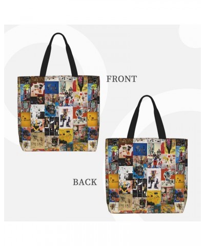 Jean Shirt Michel Artist Basquiat Women Tote Bag Large Capacity Shoulder Bags Casual Handbags Shopping Work Bag Grocery Bag $...