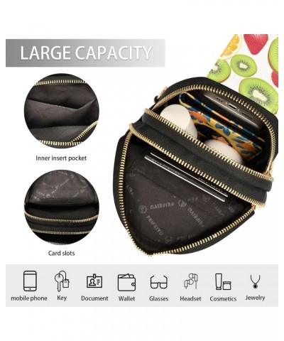 Sling Bag for Women Fruit Strawberry Kiwi Slices Pattern Crossbody Bag Small Chest Bag Shoulder Bag Cell Phone Purse for Casu...