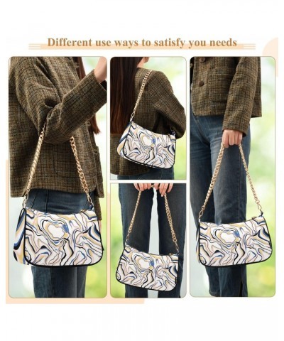 Abstract Marble Texture Womens Chain Shoulder Bag Tote Handbag Clutch Hobo Purse with Zipper for Travel Casual $17.91 Totes