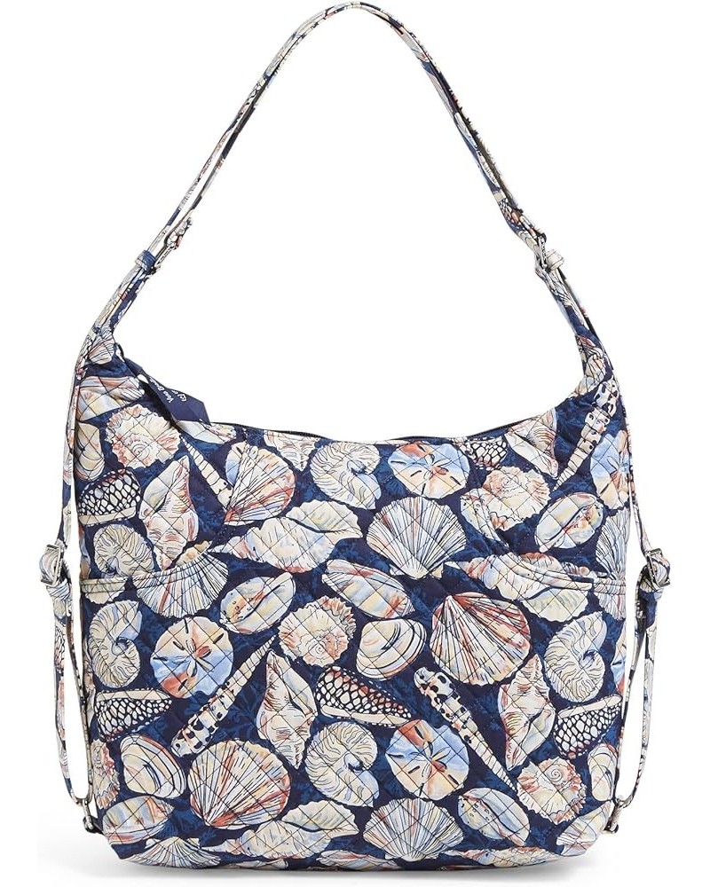 Women's Cotton Convertible Backpack Shoulder Bag Morning Shells - Recycled Cotton $45.00 Shoulder Bags