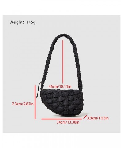 Women's Soft Down Pleated Quilted Tote Bag, Fluffy Cloud Drawstring Shoulder Bag Blue $27.57 Totes