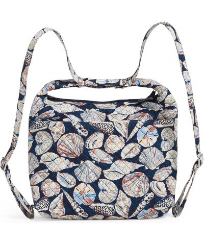 Women's Cotton Convertible Backpack Shoulder Bag Morning Shells - Recycled Cotton $45.00 Shoulder Bags