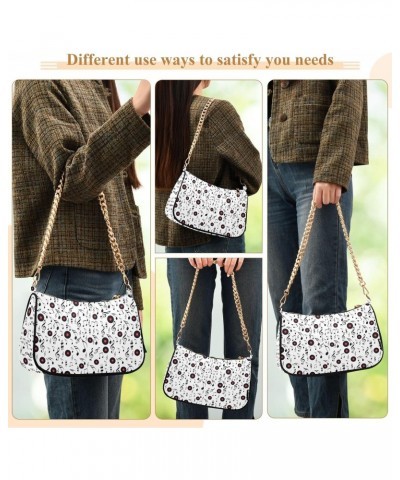 Music Notes Women Shoulder Bag Clutch Chain Purse Handbags with Zipper Pocket Tote Bag for Travel Phone $17.09 Totes