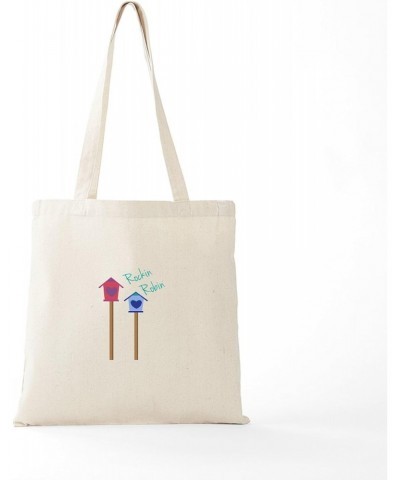 Rockin Robin Tote Bag Natural Canvas Tote Bag, Cloth Shopping Bag $8.00 Travel Gear