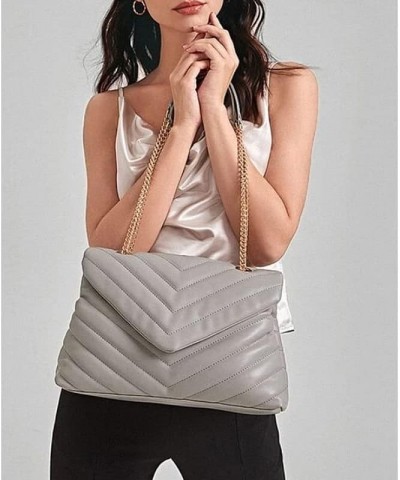 Women's Fashion Crossbody Bags Lightweight Adjustable Chain Strap Quilted Designer Handbags Shoulder Bag White $19.34 Shoulde...