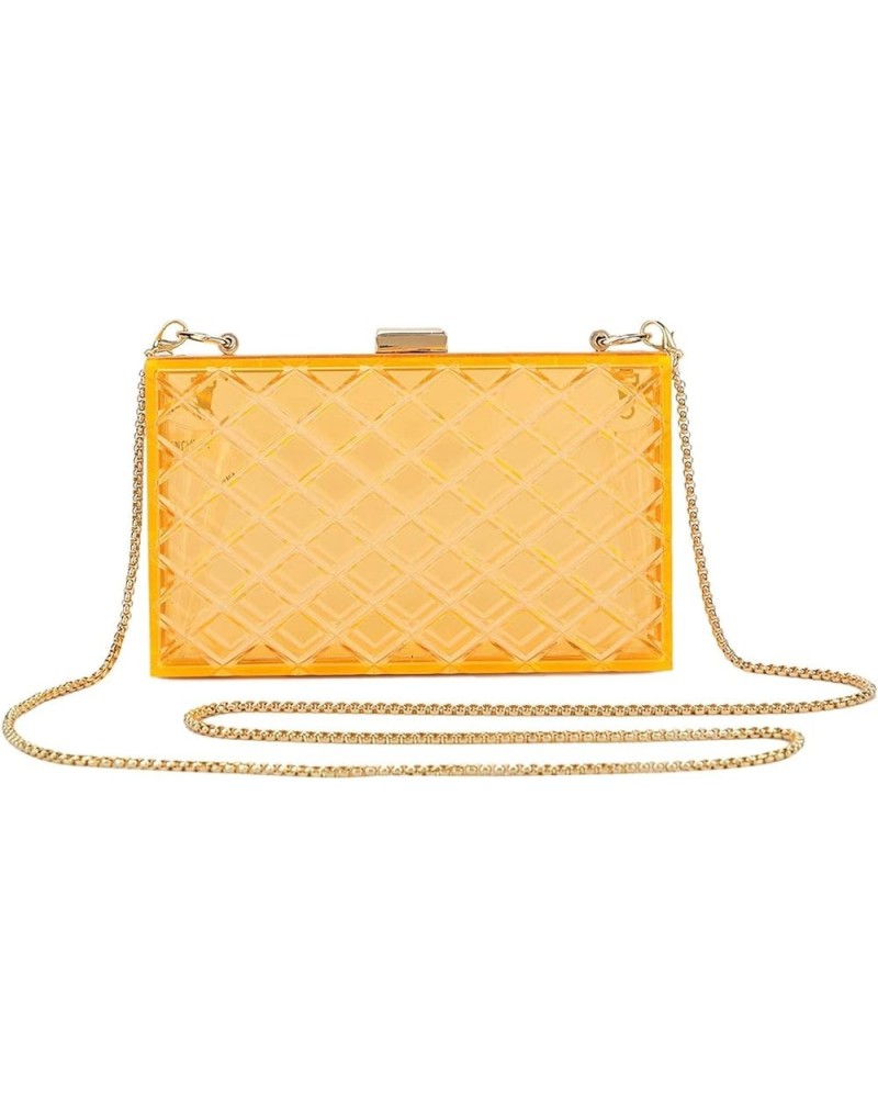 Womens Transparent Effect Compact Clutch Bag Orange $32.75 Clutches