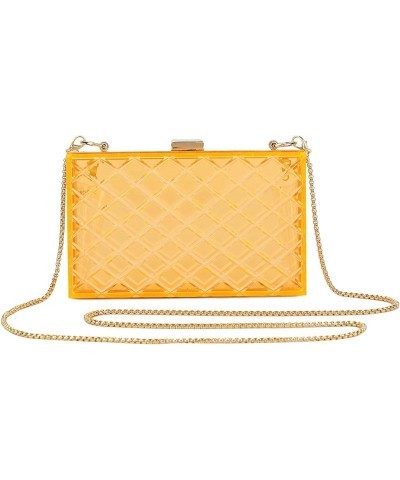 Womens Transparent Effect Compact Clutch Bag Orange $32.75 Clutches